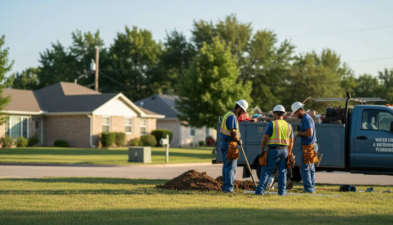 Residential water line and bathroom plumbing service in Milan, IL